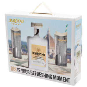 DISARONNO VELVET 70 CL + 2 GLAZEN GESCHENKVERPAKKING