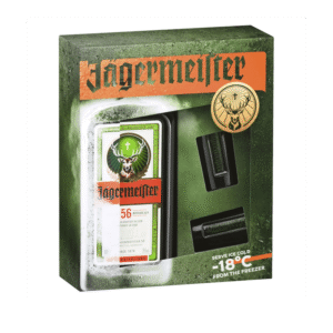JÄGERMEISTER 70 CL + 2 SHOTGLAZEN GESCHENKVERPAKKING