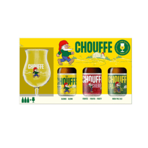 LA CHOUFFE GESCHENKVERPAKKING 3 X 33 CL + GLAS